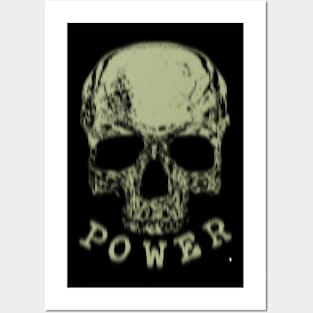 Retro skull, power skull Posters and Art